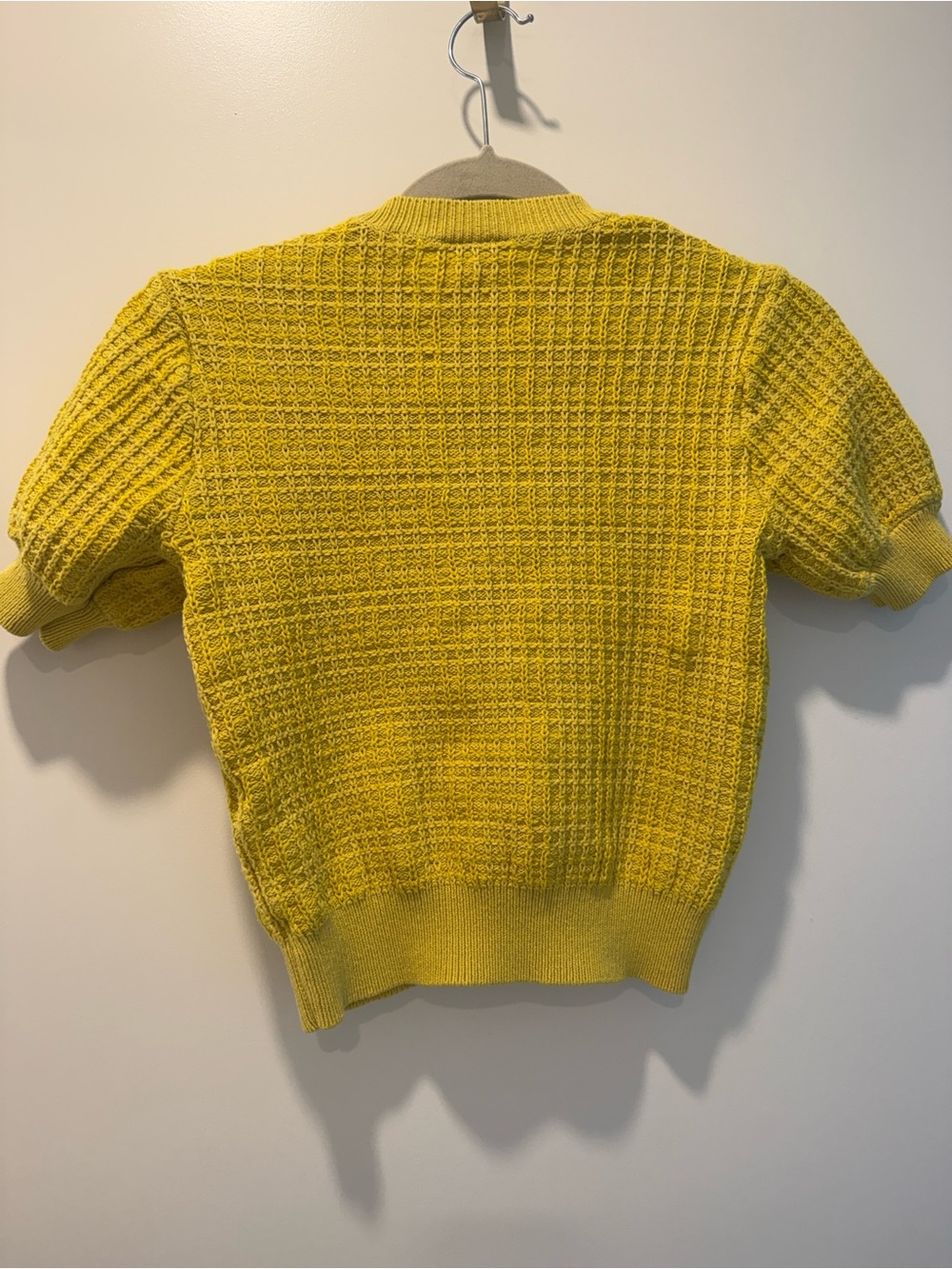 Ann Taylor Factory Sunny Yellow Textured Crewneck Top - Picture 2 of 3